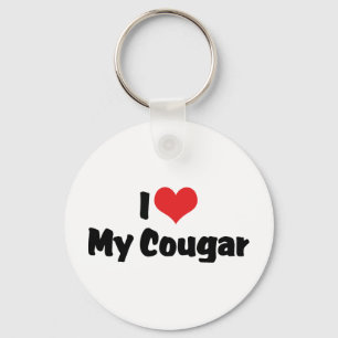 Ich Liebe höre mein Cougar Schlüsselanhänger