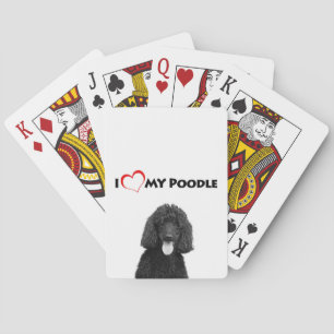 Ich Liebe höre mein Poodle Spielkarten