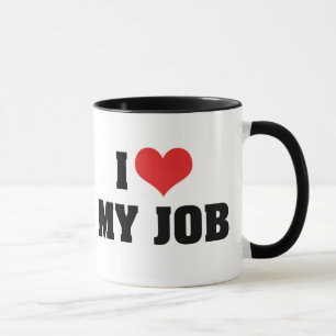 Ich Liebe höre meine Arbeit Tasse