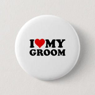 Ich Liebe höre meine Gräueltasche Verlobte Button