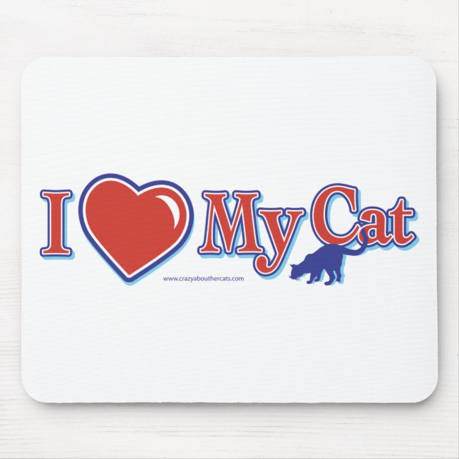 Ich Liebe höre meine Katze Mousepad (Vorne)