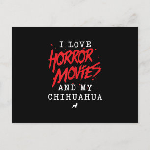 Ich Liebe Horror-Filme und mein Hundebesitzer von Postkarte