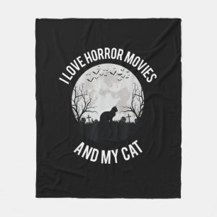 Ich Liebe Horror-Filme und meine Katze Fleecedecke