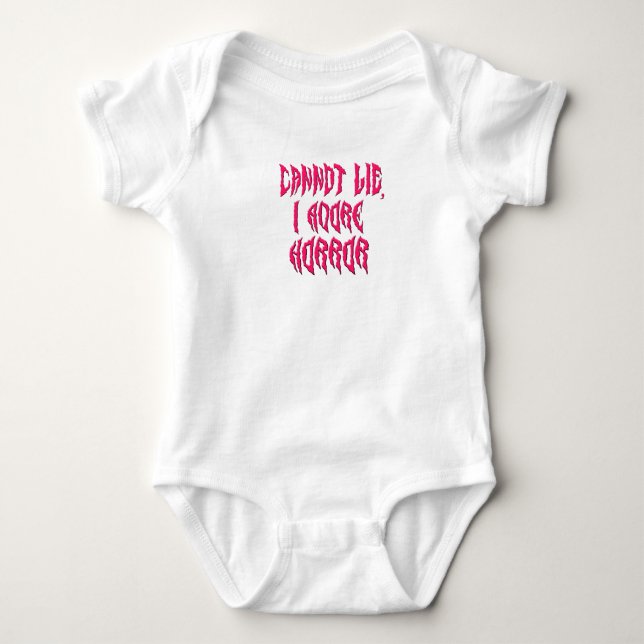Ich liebe Horror (roter Text) Baby Strampler (Vorderseite)