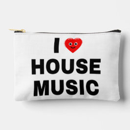 ICH LIEBE HOUSE MUSIC SCHWARZE SCHRIFTARTEN ZUBEHÖRTASCHE