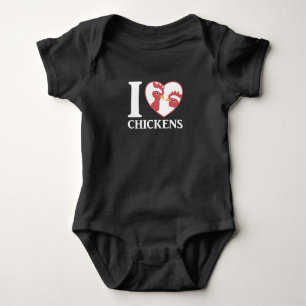 Ich Liebe Hühner und Hähnchen in meinem Herzen Baby Strampler