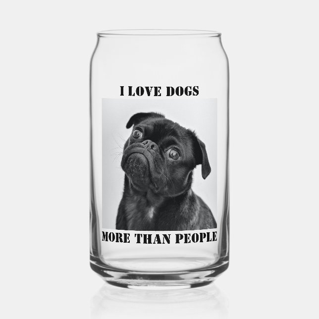 Ich Liebe Hunde mehr als Leute lustig Dosenglas (Vorderseite)
