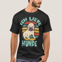 Ich Liebe Hunde – Retro Style T-Shirt
