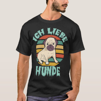 Ich Liebe Hunde – Retro Style T-Shirt