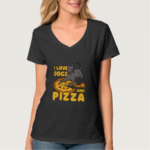 Ich Liebe Hunde und Pizza T-Shirt