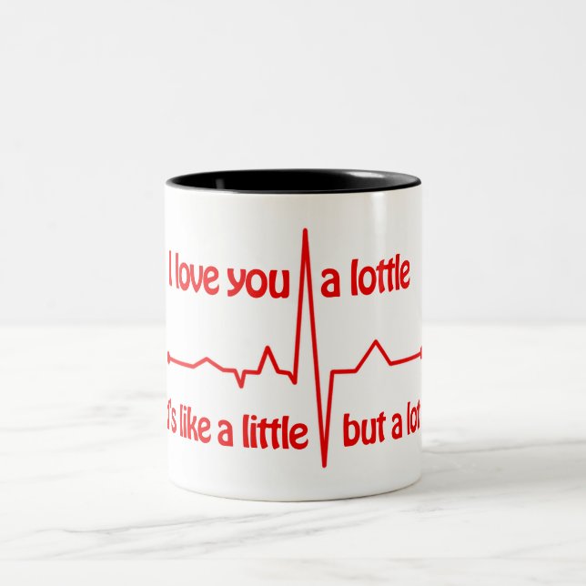 Ich Liebe Ihnen ein kleines, herzschlagartiges nie Zweifarbige Tasse (Mittel)