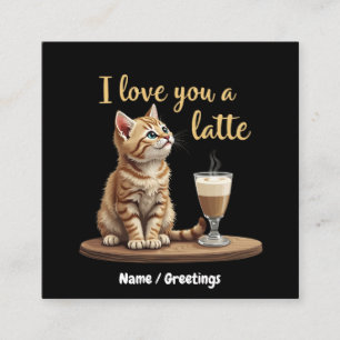 Ich Liebe Ihnen ein Latte: Niedlicher Valentiner K Quadratische Visitenkarte