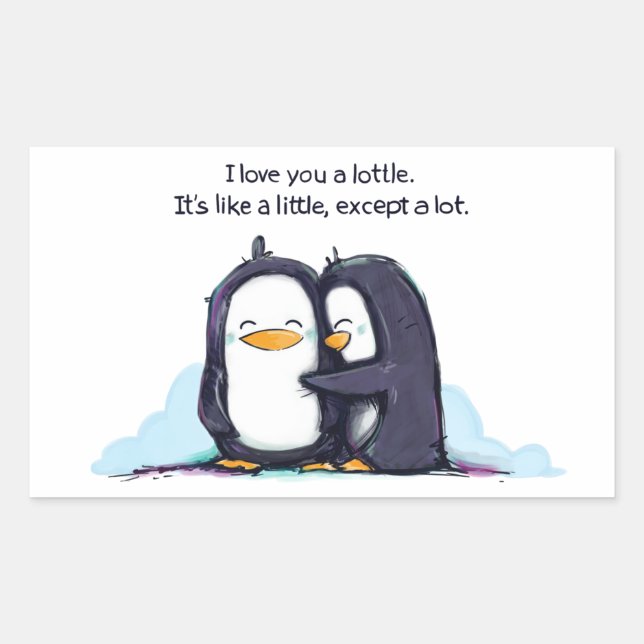 Ich LIEBE Ihnen ein wenig Pinguine - Aufkleber (Vorderseite)