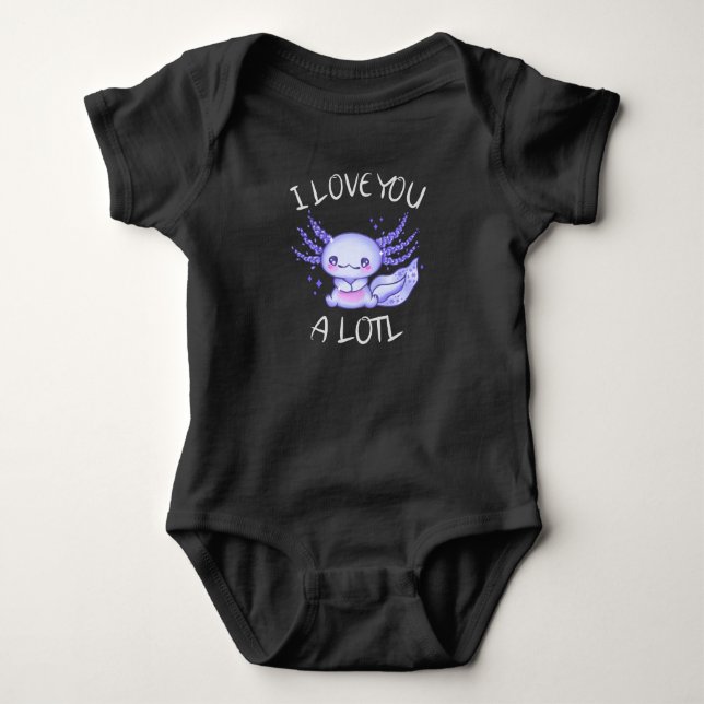 Ich Liebe Ihnen eine Lose Axolotl in der Liebe Baby Strampler (Vorderseite)