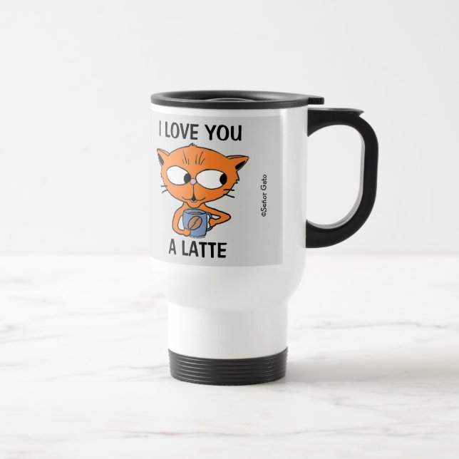 ICH LIEBE IHNEN EINEN LATTE Funny Coffee Pub Reisebecher (Rechts)