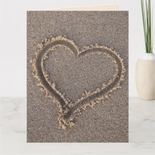 ICH LIEBE IHNEN ROMANTISCHES HERZ IN SAND STRAND G KARTE