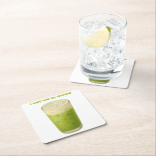 ICH LIEBE IHNEN SO MATCHA, MATCHA GREEN TEA-LIEBE RECHTECKIGER PAPPUNTERSETZER