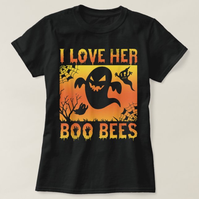 Ich Liebe Ihr Boo Bees Ghost Halloween T-Shirt (Design vorne)