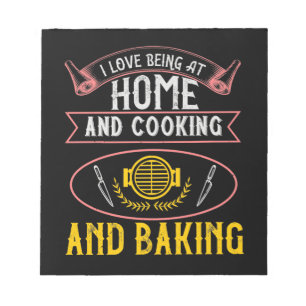 Ich Liebe im Zuhause, Kochen und Backen Notizblock