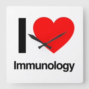ich liebe Immunologie Quadratische Wanduhr