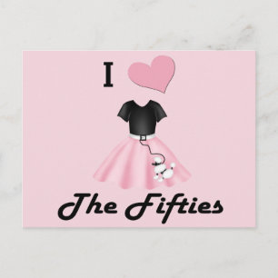 Ich Liebe in den 50er Jahren Postkarte