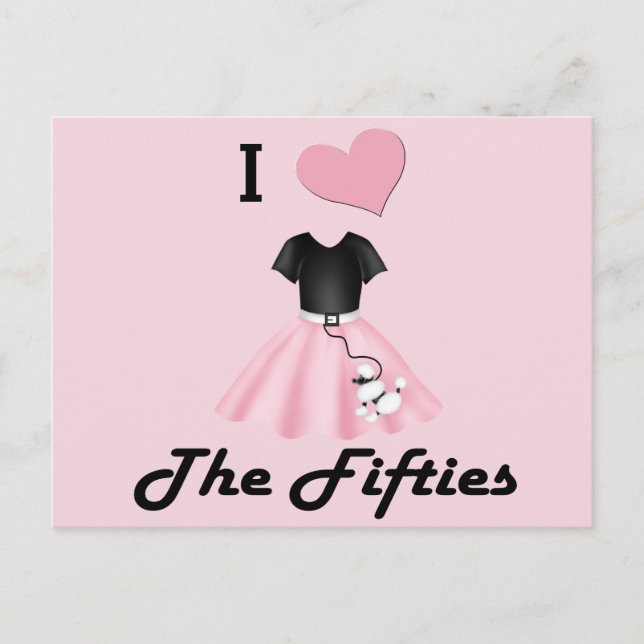 Ich Liebe in den 50er Jahren Postkarte (Vorderseite)