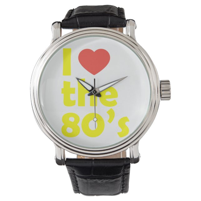 Ich Liebe in den 80er Jahren Armbanduhr (Vorderseite)