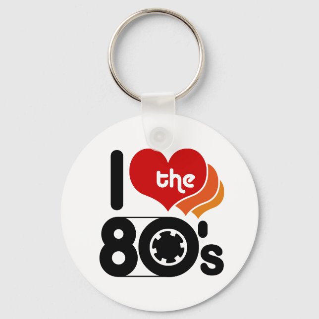 Ich Liebe in den 80er Jahren Schlüsselanhänger (Vorderseite)
