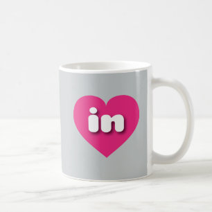 Ich liebe Indiana - in heißrosa Herz Kaffeetasse