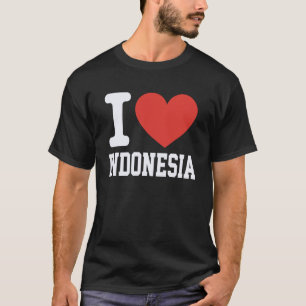 Ich liebe Indonesien Herz Souvenir Liebhaber Stolz T-Shirt