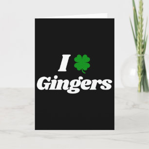Ich liebe Ingwer Klee Kleeblatt St. Patrick's Day Karte