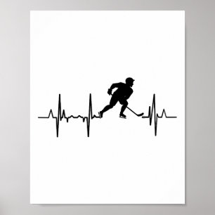 Ich liebe Inline-Hockey-Kardiogramm Poster