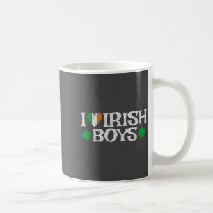 Ich liebe irische Jungen Glücks-Shamrock-Herz Irla Kaffeetasse