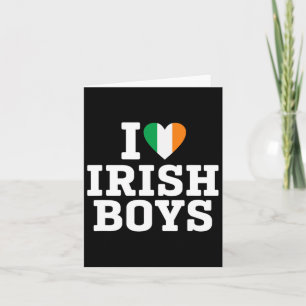 Ich liebe irische Jungen Irland-Flagge Herz St. Pa Karte