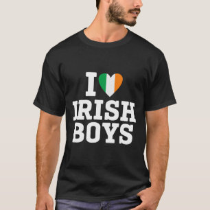 Ich liebe irische Jungen Irland Flagge Herz St. Pa T-Shirt