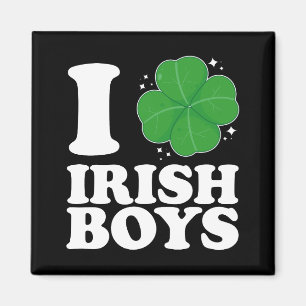 Ich liebe irische Jungen Shamrock Herz St. Patrick Magnet