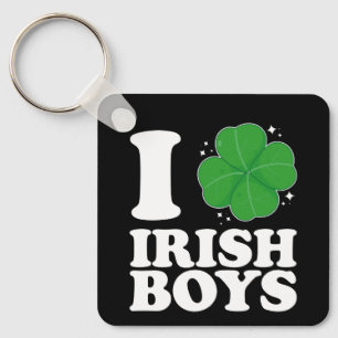 Ich liebe irische Jungen Shamrock Herz St. Patrick Schlüsselanhänger