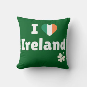 Ich liebe Irland - Irisches Flaggenherz & Kleeblat Kissen