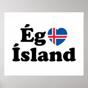 Ich liebe Island [Ég Elska Ísland] Isländisch Poster
