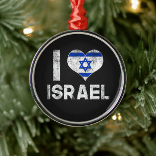 Ich liebe Israel Ornament Aus Metall