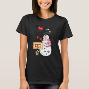 Ich Liebe ist ein Cici Snowman Weihnachten Funny X T-Shirt