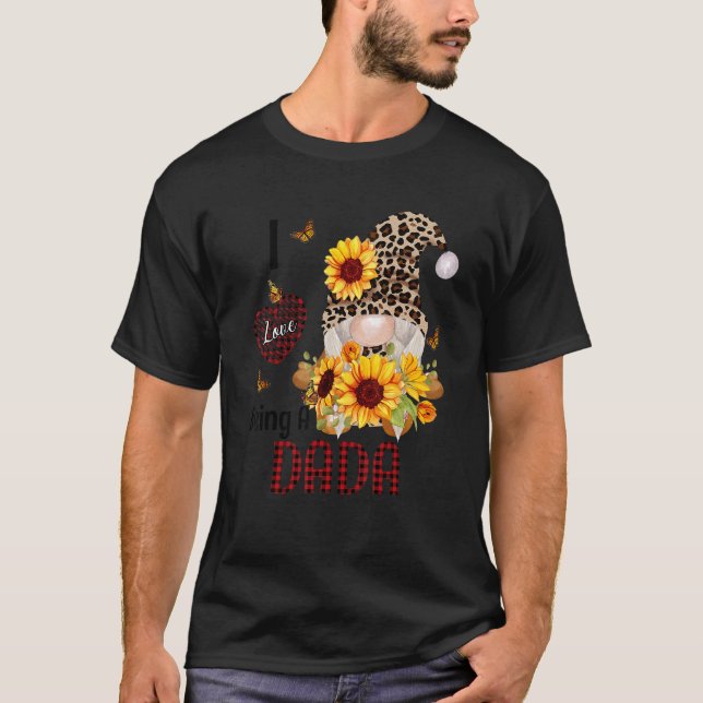 Ich Liebe ist ein Dada Fall Gnome Herbst Erntedank T-Shirt (Vorderseite)