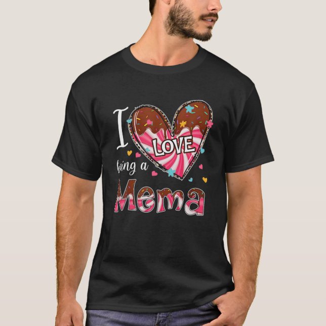 Ich Liebe ist ein Mema Heart Happy Valentine's Day T-Shirt (Vorderseite)