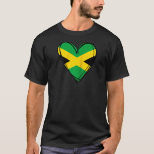 Ich liebe Jamaika Coole Jamaika-Flagge Herz-Design T-Shirt