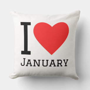 Ich liebe Januar Quadratischer Aufkleber Kissen