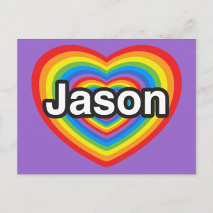 Ich liebe Jason. Ich liebe dich Jason. Herz Postkarte