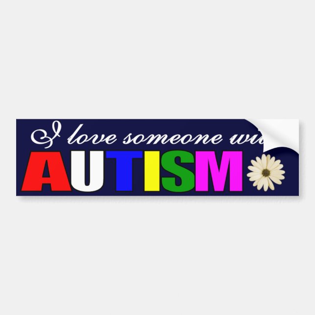 Ich Liebe jemand, der Autismus hat Autoaufkleber (Vorne)
