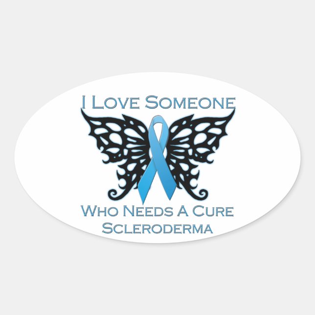 Ich Liebe jemand, der eine Heilung von Skleroderma Ovaler Aufkleber (Vorderseite)