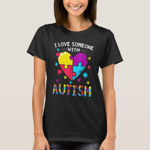 Ich Liebe jemand mit Autismus Bewusstsein Herz Lie T-Shirt