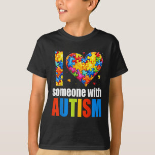 Ich Liebe jemand mit Autismus Bewusstsein Herz Män T-Shirt